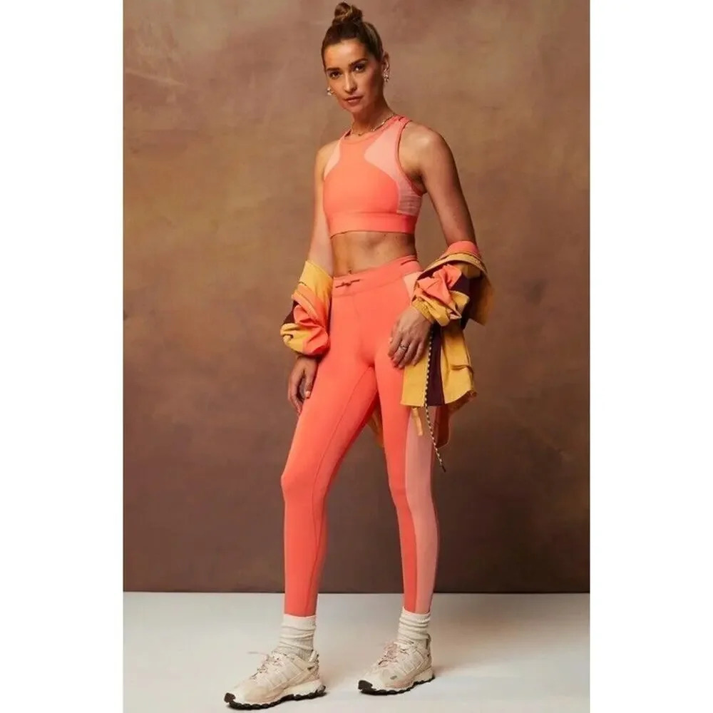 Fabletics Motion365 High Waisted Bungee Legging Coral Khloe Sz Large Short - Picture 3 of 6